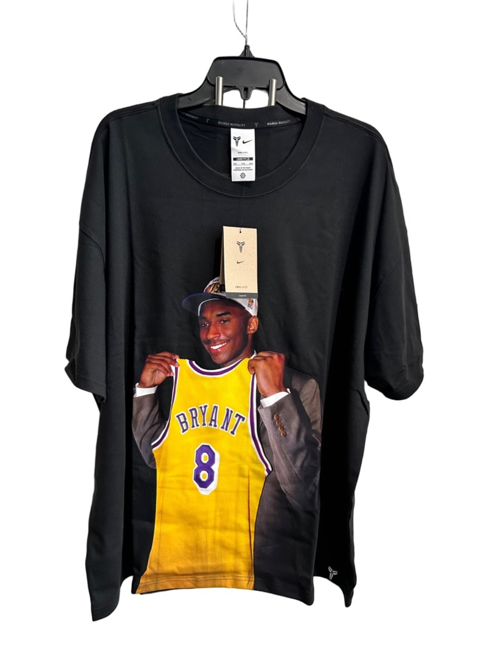 Nike Black Graphic Tee with Yellow Lakers Jersey Kobe Print